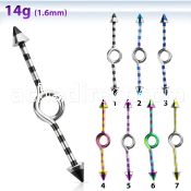 idbtn14 pvd 316l steel industrial loop barbell with cones