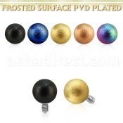 idtfo4s 4mm pvd plated frosted steel ball dermal anchor top part