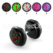 ilagr1 black acrylic fake plug with cherries logo o rings
