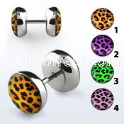 ilpb 316l steel fake plug with leopard logo without o ring