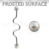 inafo5 316l steel industrial zig zag barbell frosted steel ball