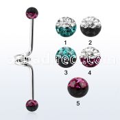 incfr5e 316l steel industrial twister barbell with 2 color balls