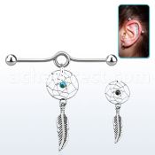 indd5 steel industrial loop barbell with balls dreamcatcher