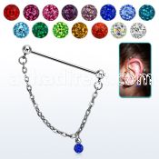 indsd1 steel chained industrial barbell w bezel ferido ball