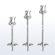 indsh37 surgical steel industrial barbell flower
