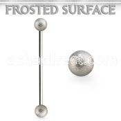 info4s 316l steel industrial barbell w 2 4mm frosted steel ball