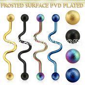 intafo5 anodized steel industrial zig zag barbell w frosted ball