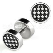 ip15 high polished steel fake plug w checkered board logo