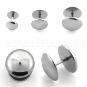 iphb high polished surgical steel fake plug with dome parts