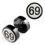 ipls10 black anodized fake plug with 69 logo on one side