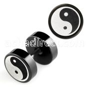 ipls6 black anodized fake plug w laser edged yin yang logo