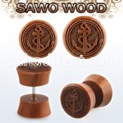 iplswi sawo wood fake plug wlaser edged anchor logo