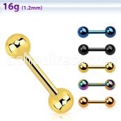 iptb4 anodized 316l steel fake plug w two 4mm ball shaped ends