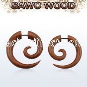 ispsw sawo wood fake plug in spiral shape