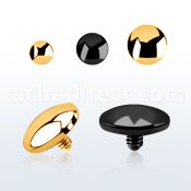 itag flat dome shaped pvd plated steel dermal anchor top part