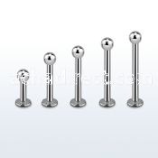 lbb3g 6mm 12mm of surgical steel labret with 3mm ball