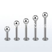 lbb4 6mm 12mm of surgical steel labret with 4mm ball