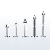 lbcn3g surgical steel labret with 3mm cone length 6mm 12mm