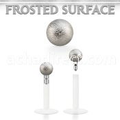 lbifo3 bbio flexible labret w a push in 3mm frosted steel ball