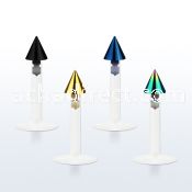 lbitcn clear bio flexible labret with 3mm anodized cone