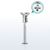 lbscw2 316l steel labret with a cross screw top