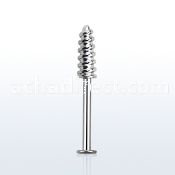 lbscw 316l steel labret with a screw threading tip