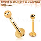 lbttb25 rose gold steel labret with a 2.5mm ball