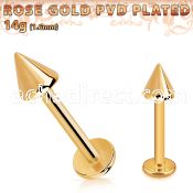 lbttcn4 rose gold steel labret with a 4mm cone