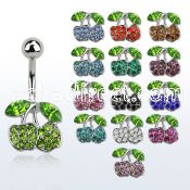 mcd355 steel belly banana w a lower crystal studded cherries