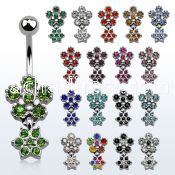 mcd377 steel belly banana w a lower double crystal flower