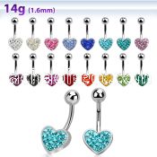 mcd426 belly banana w a heart shape lower part w ferido crystal