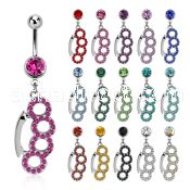 mcd431 steel belly banana w a crystal brass knuckle design