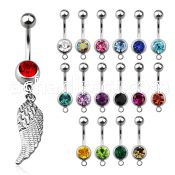 mcd593 316l steel belly banana with dangling bird wing