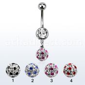 mcd626a 316l steel belly banana w bezel ball dotted ball