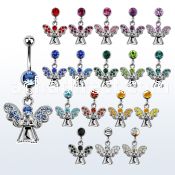 mcdang2 316l steel belly banana with jewel ball herald angel