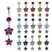 mcdfl17 steel belly banana w a double crystal flower w 5 petals