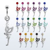 mcdfy 316l steel belly banana with jewel ball bowing fairy