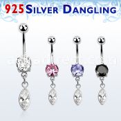 mcdvd29 steel belly banana w prong set cz marqui shaped cz