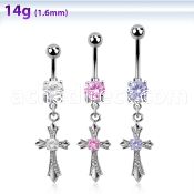 mcdz379 316l steel belly banana w 2 bezel cross w central cz