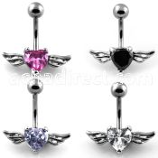 mcdz381 316l steel belly banana w a 8mm lower cz stone w wings