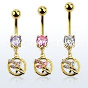 mdgz520 gold anodized belly banana w a dangling butterfly