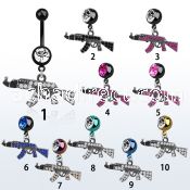 mdk631 pvd 316l steel belly banana w crystal black ak47 dangle