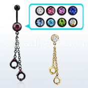 mdk652 pvd 316l steel belly banana w anodized handcuffs dangle