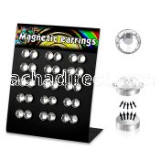 mg85 board of 8mm round crystal magnetic earrings in colors