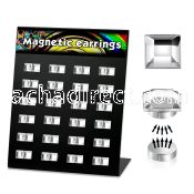 mg87 board of 6mm square clear crystal magnetic earrings