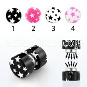 mpaa magnetic acrylic fake plug with cute multi star design