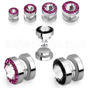 mpgcb magnetic fake plug w ferido clear swarovski crystal