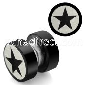 mpls5 black 316l steel magnetic fake plug w star logo