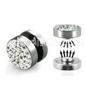 mpmc12 316l steel magnetic fake plug with ferido multi crystal
