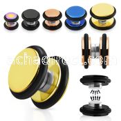 mptr anodized 316l steel magnetic fake plug with o rings